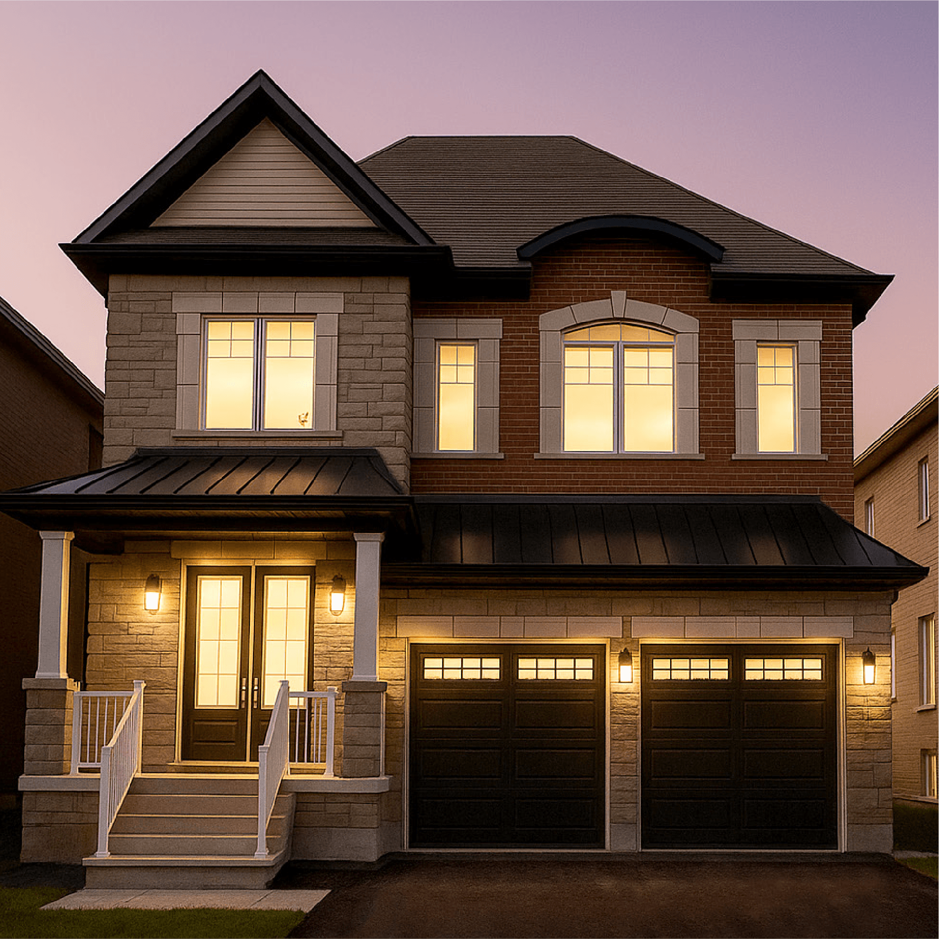detached home night lights