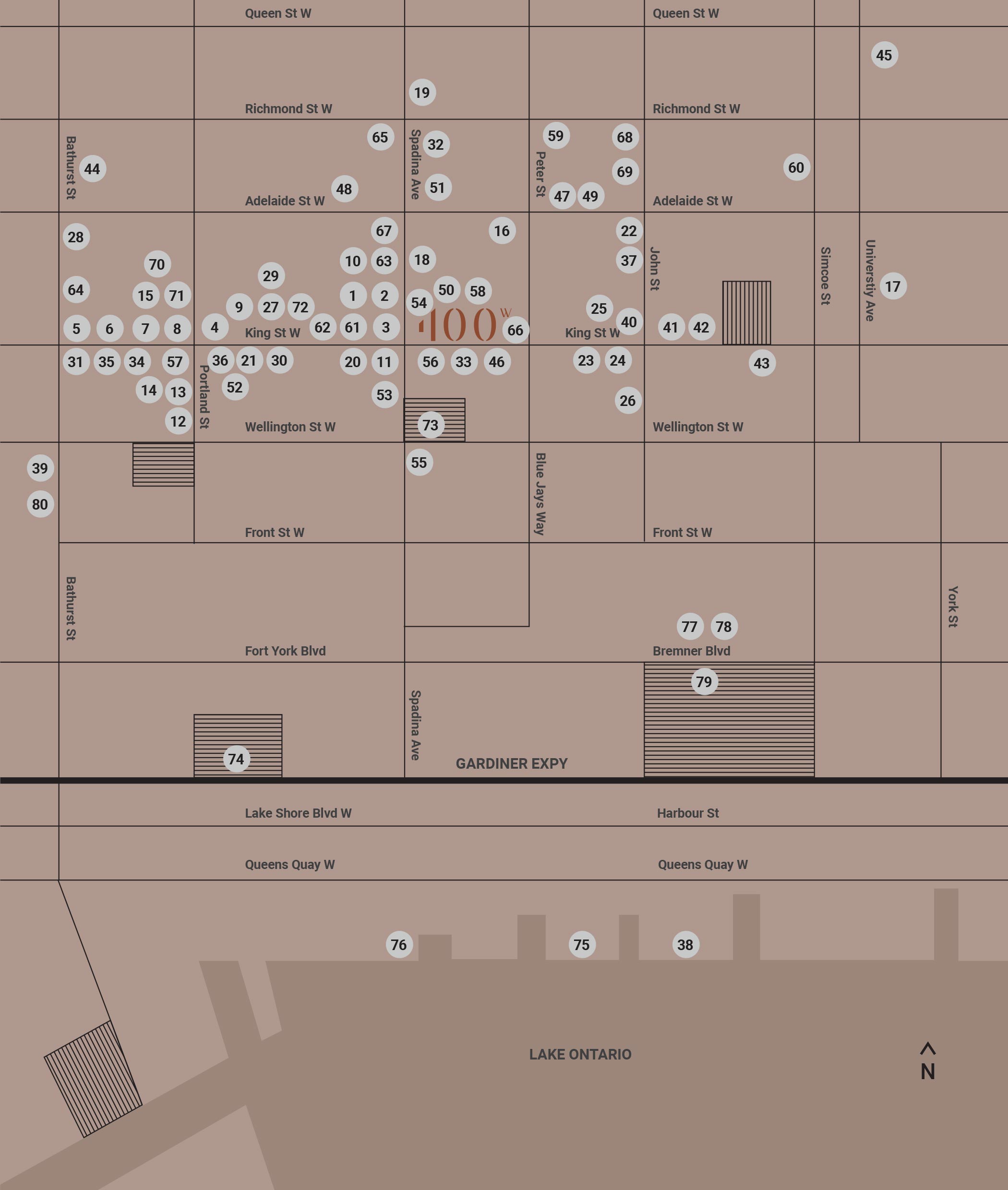 400 King West Condos Map